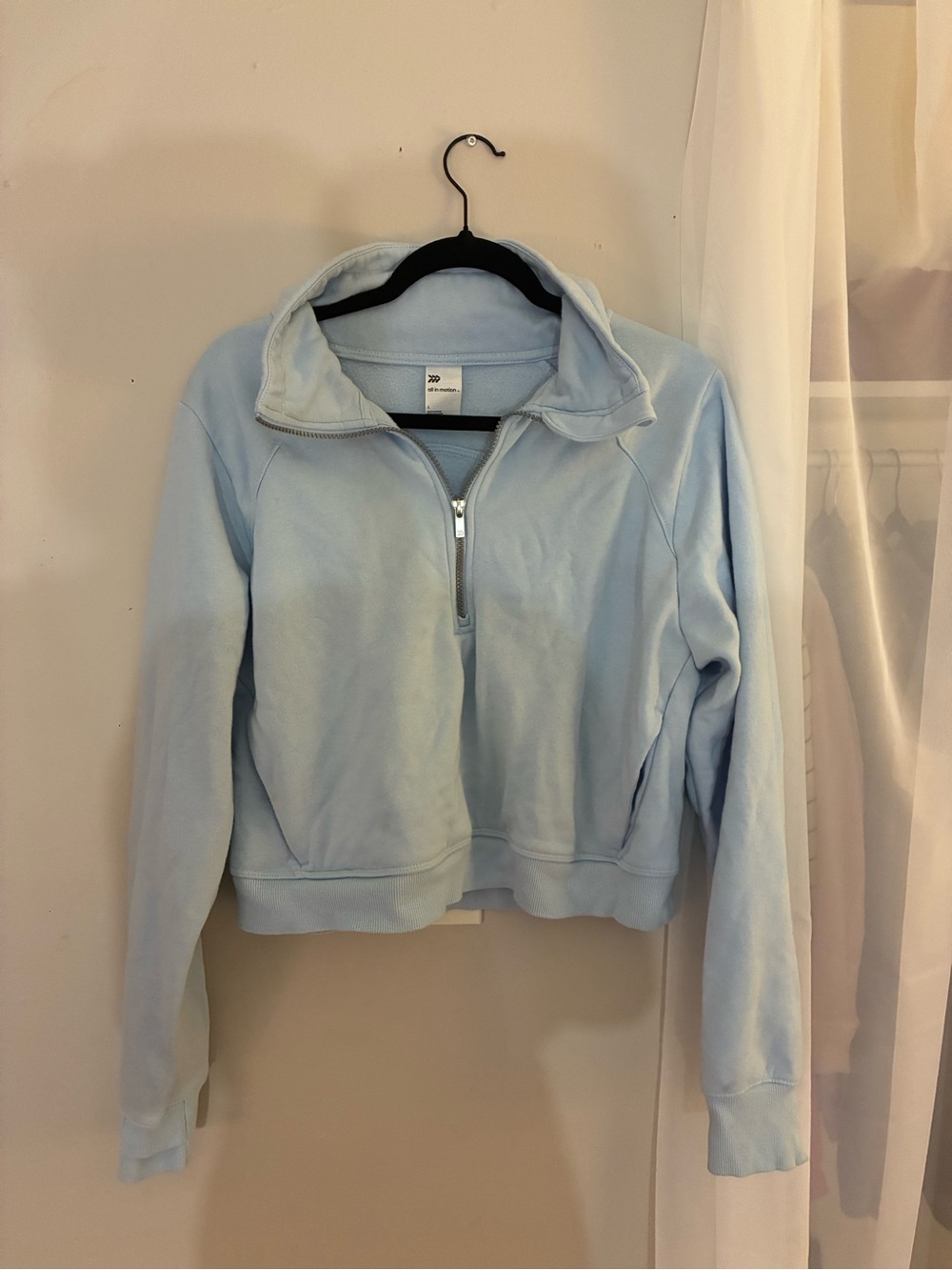 all in motion Light Blue Teddy Half-Zip Jacket